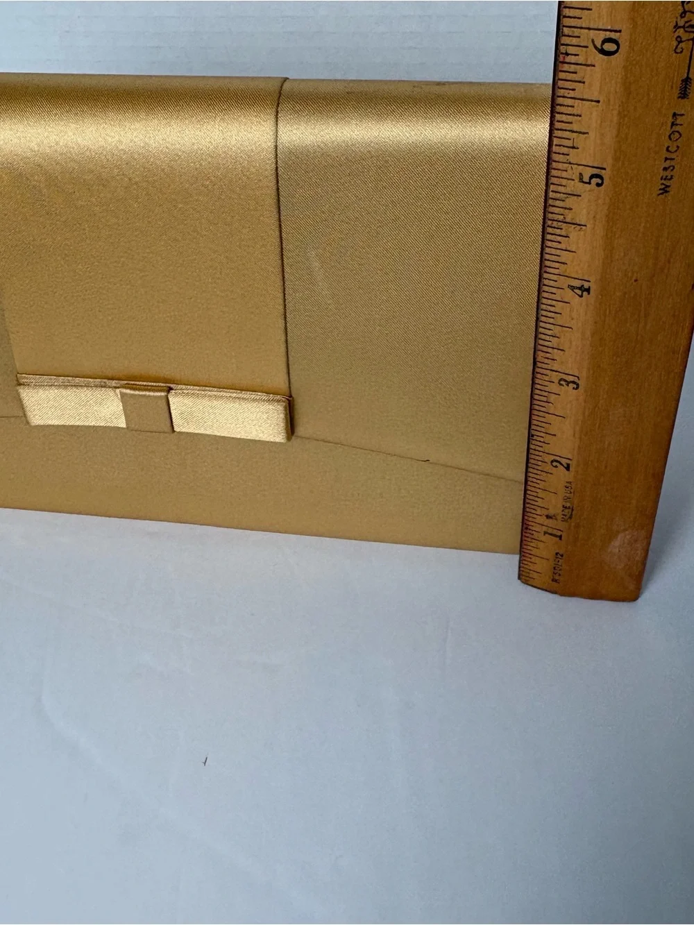 NWT- Valerie Stevens gold satin convertible evening clutch